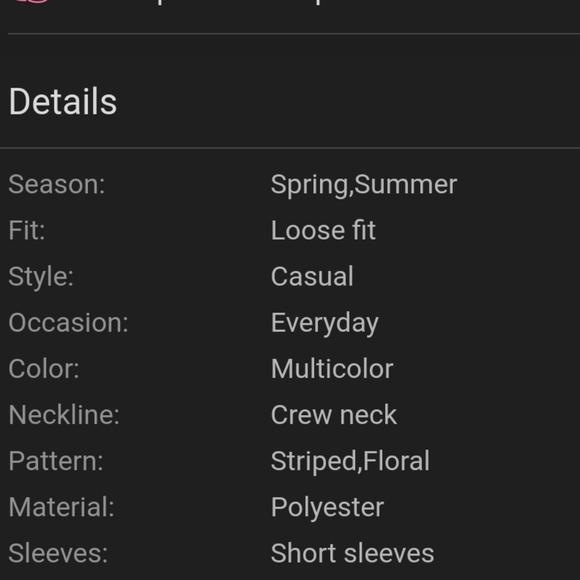 Stripe and Floral Loose Tee - Picture 3 of 4